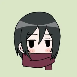 ©️ Mikasa Ackerman Attack on Titan アニメ, ちび, ミカサ, 進撃の巨人, 可愛い whatsapp sticker