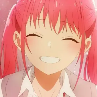 ☺️ anime, chica, sonrisa, linda, pelo rosa telegram sticker
