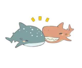 😠 tubarão, fofo, amigável, animal, mar, oceano telegram sticker