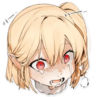 🤤 Anime, Manga, Dibujos animados, Llorando, Sudor, Avergonzado, Personaje telegram sticker