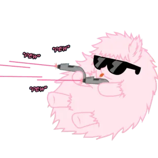 🔫 PEW gun, cat, sunglasses, pink, cartoon telegram sticker