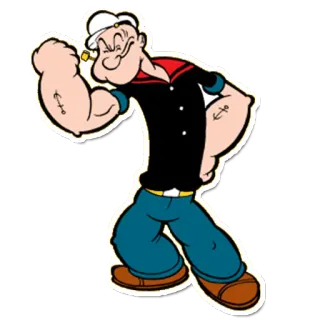 💪 Popeye Desenho animado, Marinheiro, Popeye, Âncora, Músculo, Clássico telegram sticker
