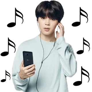 🎧 Jimin kpop, music, idol, celebrity, singer, headphones, phone telegram sticker