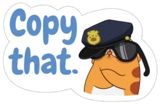 👮 Copy that. Katze, Polizei, Kopie, Beamter telegram sticker