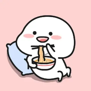 🍜 Kartun, Karakter, Makan, Mie, Mangkuk, Lucu whatsapp sticker