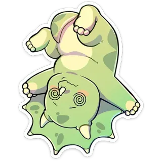 😵‍💫 공룡, 만화, 트리케라톱스, 초록색, 귀여운, 웃긴, 스티커 telegram sticker