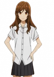 😠 Anime, Garota, Uniforme escolar, Horimiya, Mangá telegram sticker