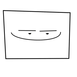😊 sourire narquois, visage, expression, dessin animé, simple, minimaliste telegram sticker