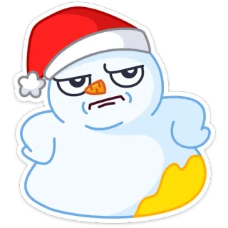 😤 muñeco de nieve, Navidad, invierno, dibujos animados, lindo, pegatina whatsapp sticker