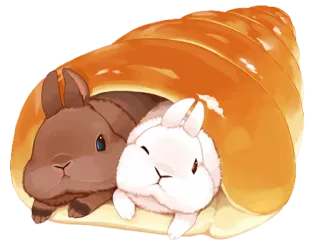 🐰 coelho, fofo, animal, pão, pastelaria telegram sticker