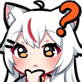 🤔 アニメ, ステッカー, はてなマーク, かわいい, 猫, 可愛い telegram sticker