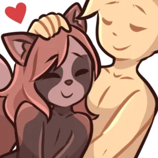 😍 human and cat girl whatsapp sticker