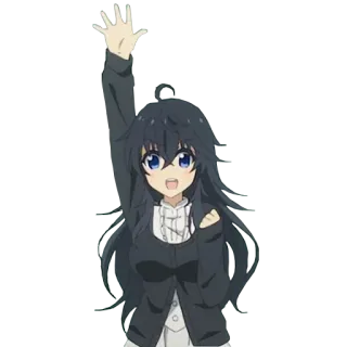 ✋ Anime, Menina, Fofa, Acenando, Personagem telegram sticker