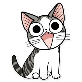 😀 Chi Chi's Sweet Home gatto, anime, cartone animato, carino, felino, gattino telegram sticker