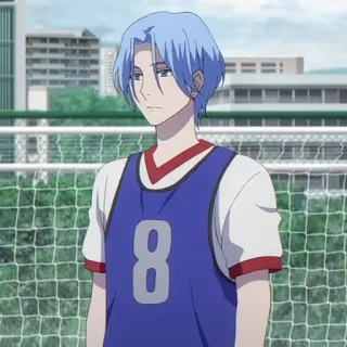 💎 anime, character, blue hair, athlete, skateboarding telegram sticker