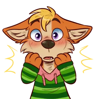 😳 의인화, 동물, 개, 만화, 충격, 놀람 telegram sticker