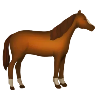 🦄 cavalo, animal, marrom, mamífero, equino telegram sticker