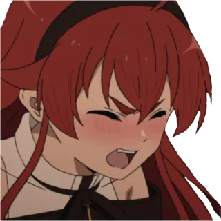 ☺️ Eris Boreas Greyrat Mushoku Tensei Anime, Eris Boreas Greyrat, Mushoku Tensei, tóc đỏ, Tsundere telegram sticker