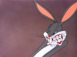 😠 Bugs Bunny Мультфильм, Злой, Кролик, Looney Tunes, Заяц, Эмоции whatsapp sticker