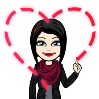 💚 dibujo animado, avatar, corazón, chica, mujer, amor, arte digital whatsapp sticker