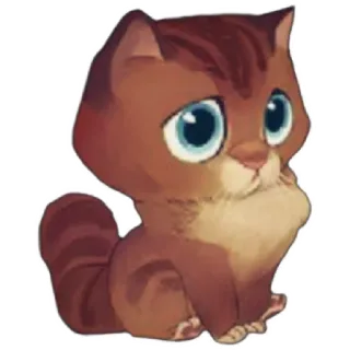 😁 แมว, ลูกแมว, น่ารัก, สัตว์, สัตว์เลี้ยง, สีน้ำตาล, การ์ตูน telegram sticker