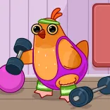 💪 pássaro, fitness, exercício, halteres, desenho animado telegram sticker