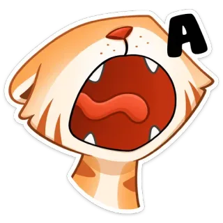 🥱 A kot, naklejka, kreskówka, zwierzę, pomarańczowy, litera A, ziewanie, senny telegram sticker
