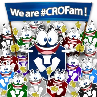 💪 We are #CROFam! grupo, desenho animado, fã, hashtag, CROFam telegram sticker