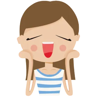 😊 kartun, gadis, senang, ceria, wanita, ilustrasi telegram sticker