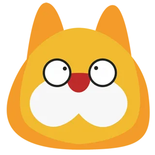 😶 Cartoon, Tier, Lustig, Comic, Orange whatsapp sticker