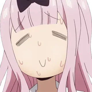 😓 Chika Fujiwara Kaguya-sama: Love Is War Аниме, Чика, Фудзивара, Пот, Нервный/Нервная, Кагуя-сама, Каваий, Милый/Милая telegram sticker