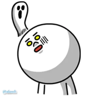 👻 การ์ตูน, ผี, ตลก, ตัวละคร, สีขาว, น่ารัก telegram sticker