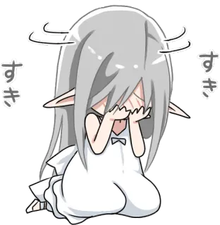 🙈 すき Anime, Elfo, Chorando, Kawaii, Fofo, Triste, Garota Anime whatsapp sticker