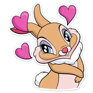 🥰 Thumper Bambi lapin, amour, coeurs, mignon, dessin animé, animal telegram sticker
