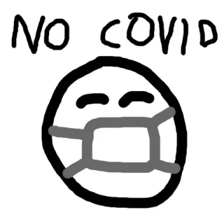 😷 NO COVID COVID-19, Maske, Pandemie, Gesundheit, Sicherheit, Virus telegram sticker