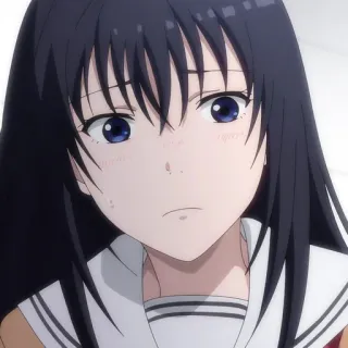 🙂 Anime, Meisje, Schoolmeisje, Portret, Karakter whatsapp sticker