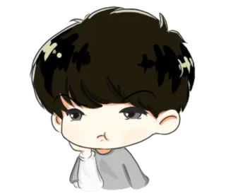 😒 卡通, 贴纸, Emo, 悲伤, 男孩 telegram sticker