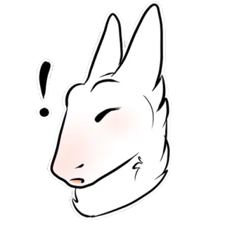 😮 coniglio, punto esclamativo, animale, bianco, carino telegram sticker