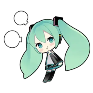😤 Hatsune Miku Anime, Chibi, Vocaloid, Hatsune Miku, Lindo telegram sticker