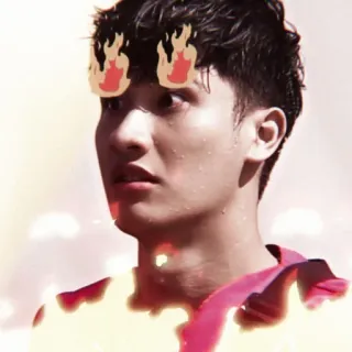 🕸 person, fire, flames, sweat whatsapp sticker