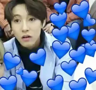 🥒 corazón, kpop, amor, fan, ídolo, corazones azules, afecto, asiático telegram sticker