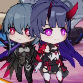 👭 Anime, Chibi, Personnage de jeu vidéo, Mignon, Dessin animé whatsapp sticker