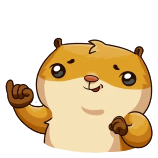 ☝ Hamster, Tier, Nagetier, niedlich, Cartoon telegram sticker