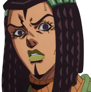 😟 Mariah JoJo's Bizarre Adventure anime, character, jojo, mariah, egyptian, villain telegram sticker