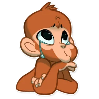😢 猿, 悲しい, 泣く, アニメ, ステッカー telegram sticker