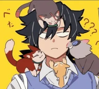 ⁉️ べたべた 动漫, 猫, 角色, 动物 whatsapp sticker