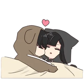 💤 Anime, Lindo, Amor, Kawaii, Adormilado, Dibujo animado, Corazón telegram sticker