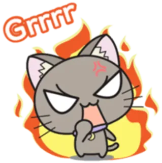 😠 Grrrr cat, angry, fierce, grumpy, cartoon, sticker, cute, annoyed whatsapp sticker