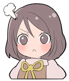 😤 动漫, 女孩, 生气, 情感, 可爱, 卡通 telegram sticker