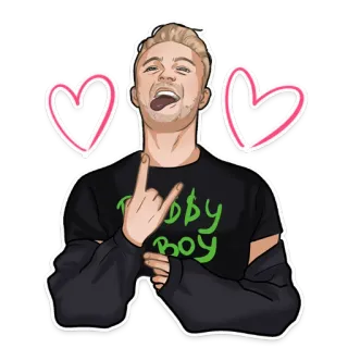 😻 Bobby Boy sticker, cartoon, hearts, man, bobby boy telegram sticker